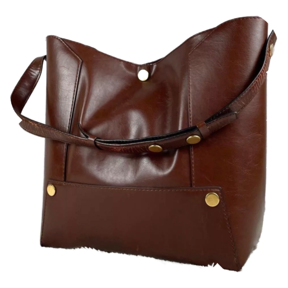 Stella McCartney Mocha Faux Leather Tote Bag Shopper